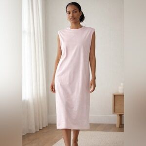 Babaton Crew Neck Tee dress- Soft Light Pink